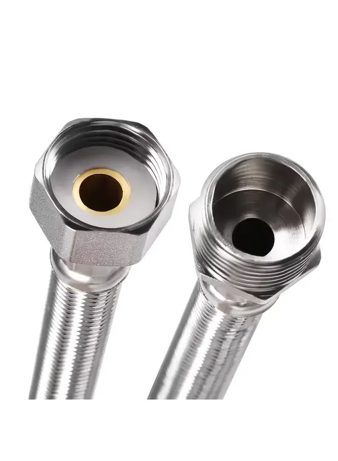 2Pcs 304 Stainless Steel Braided Hose G1/2 Female To Male 23 62 Inch Flexible Connector - Image 2