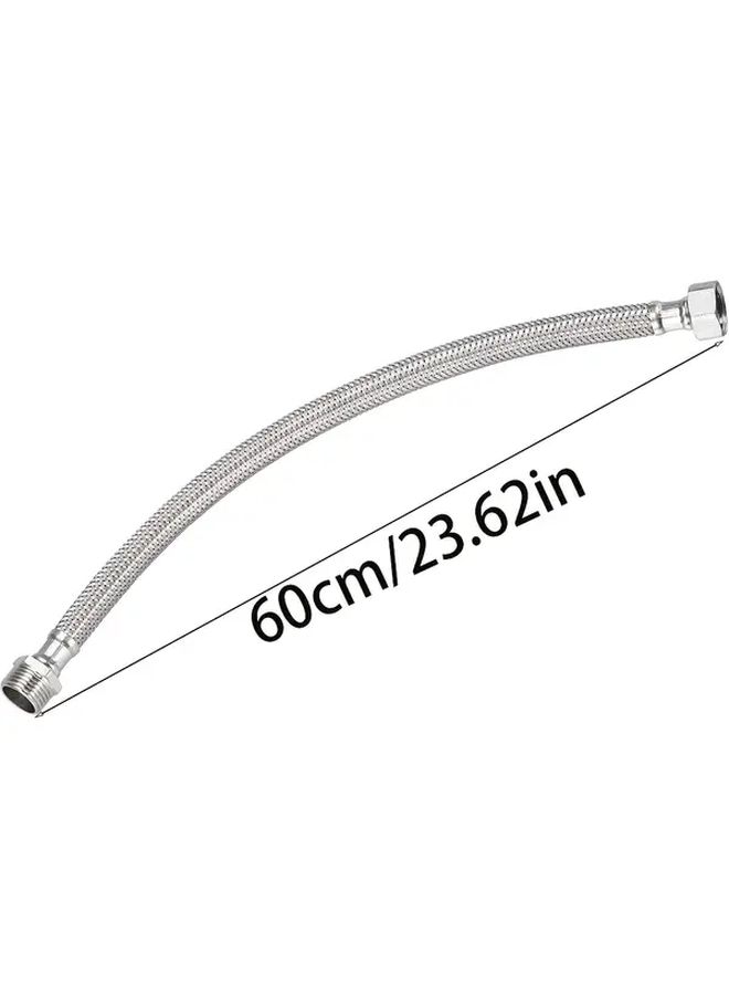 2Pcs 304 Stainless Steel Braided Hose G1/2 Female To Male 23 62 Inch Flexible Connector - Image 3