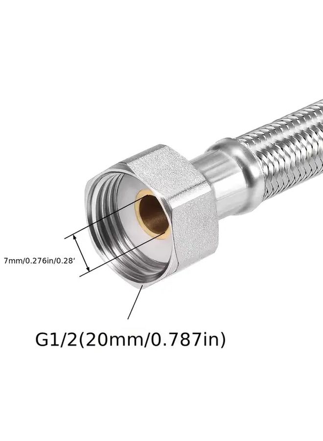 2Pcs 304 Stainless Steel Braided Hose G1/2 Female To Male 23 62 Inch Flexible Connector - Image 5