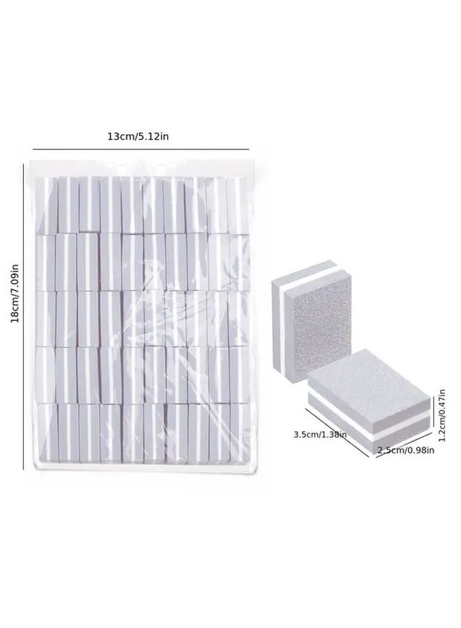 بلوك مربع أزرق 30 قطعة مجموعة مبردات وملمعات أظافر ذات وجهين لوحات صنفرة لعمل مانيكير وباديكير - Image 5