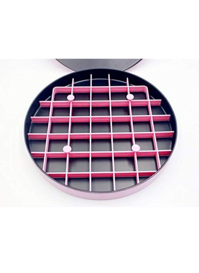 Generic - A Circular Tray of Basbousa and Kunafa Divided Into Squares with a Lid 35 Cm - Image 1