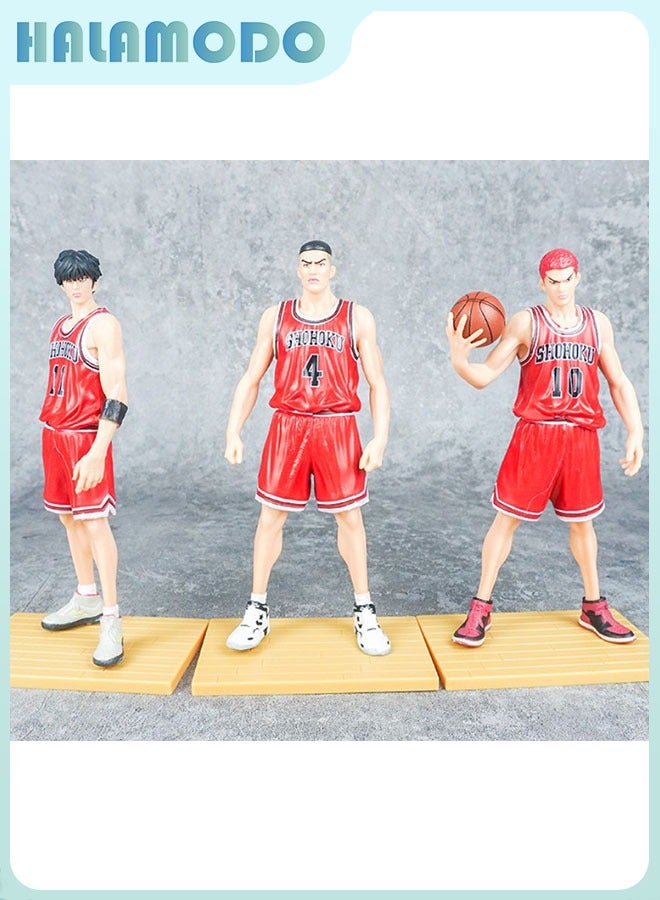 HALAMODO Slam Dunk Standing Figures of Sakuragi Hanamichi, Miyagi Ryota, Rukawa Kaede, Akagi Takenori and Mitsui Hisashi of Shohoku Team - Handsome Large-sized Handmade Model Figure Doll Decoration - Image 3