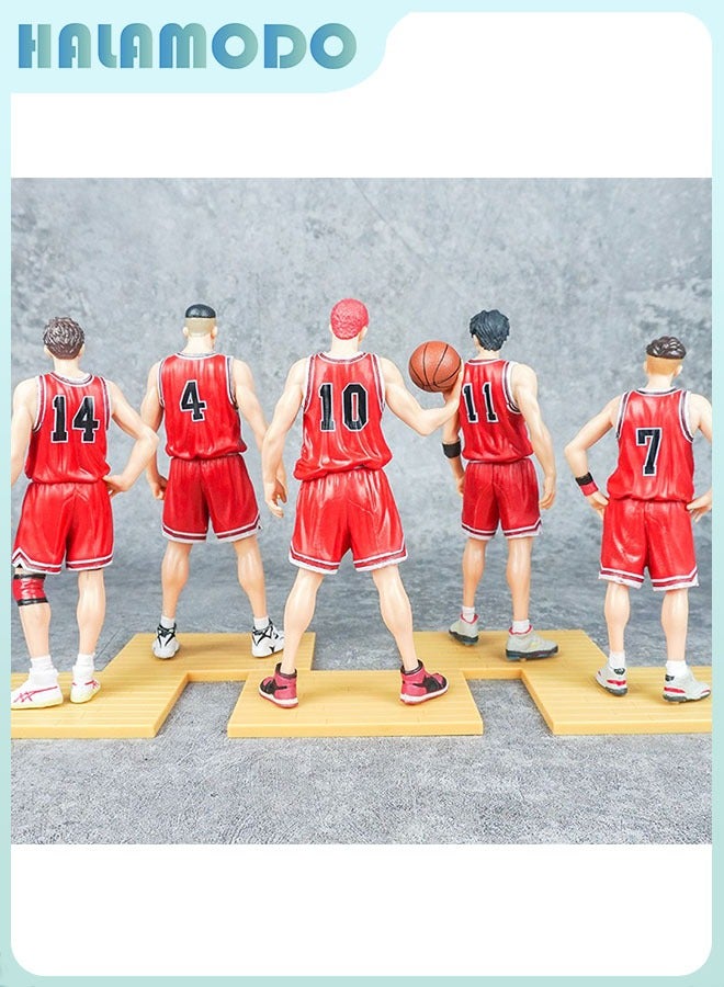 HALAMODO Slam Dunk Standing Figures of Sakuragi Hanamichi, Miyagi Ryota, Rukawa Kaede, Akagi Takenori and Mitsui Hisashi of Shohoku Team - Handsome Large-sized Handmade Model Figure Doll Decoration - Image 5
