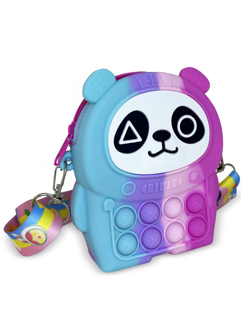 Ogi Mogi Toys Colorful Panda Shape Shoulder Bags for Girls, Mini Silicone Fidget Bag with Adjustable Strap, Squishy Crossbody Purse for Kids, Perfect Sensory Toy Gifts for Kids Aged 3-10  - Image 4