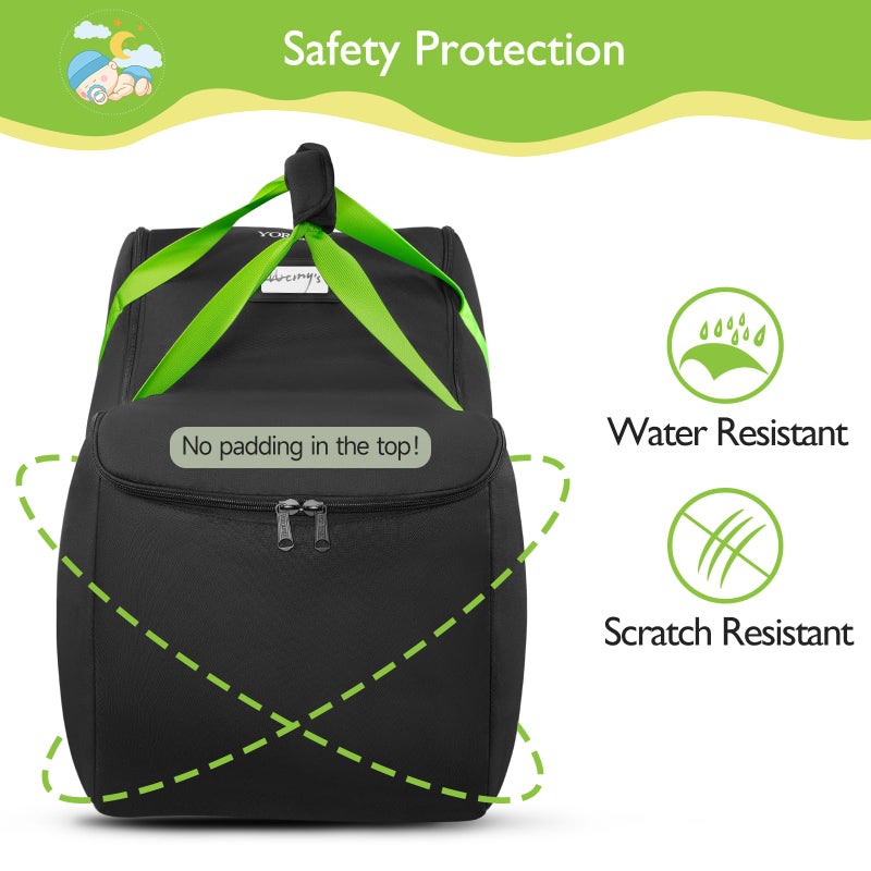 YOREPEK Infant Car Seat Travel Bag Compatible with All Nuna Pipa Car Seat and Base or Chicco KeyFit 30 and Base, Padded Car Seat Bags for Air Travel,Car Seat Gate Check Bag with 5 Protective Feet - Image 4