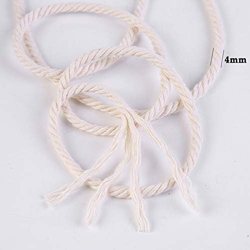 ZXCDINO Macrame Cord 4mm x 220Yards 100% Natural Cotton Macrame Rope Cotton Cord for Handmade Macrame Supplies, Wall Hanging, Plant Hangers, Crafts, Knitting, Decorative Projects - Image 3