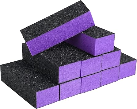 Clydewy 10pcs Nail Buffer Blocks Buffing Block 60100 Grit Nail Buffer Set Manicure Tools 3 Sided Nail Sanding Supplies Smoother Shiner Nails Polisher for Acrylic Natural Nails Black Purple - Image 1