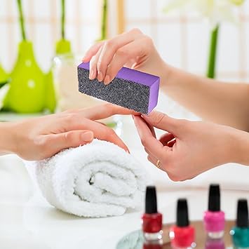 Clydewy 10pcs Nail Buffer Blocks Buffing Block 60100 Grit Nail Buffer Set Manicure Tools 3 Sided Nail Sanding Supplies Smoother Shiner Nails Polisher for Acrylic Natural Nails Black Purple - Image 2