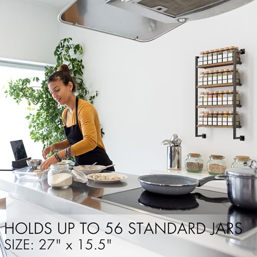 ZICOTO Space Saving Spice Rack Organizer Shelf for Wall Mount - Easy To Install Modern Hanging Racks For up to 56 Jars - Perfect Seasoning Organizer For Your Kitchen - Image 2