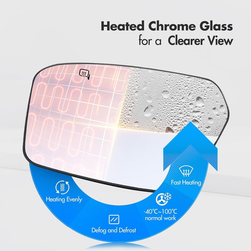 SNEMEEY Driver Side Mirror Replacement for 2006-2010 Ford Fusion - Heated Glass with Backing Plate - Image 4