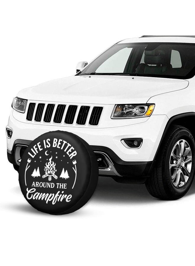 kdkdua Life is Better Around The Campfire Rv Spare Tire Cover for RV Trailer Camper Wheel Protectors Weatherproof Universal for Trailer Rv SUV Truck Travel Trailers (14 inch) - Image 2