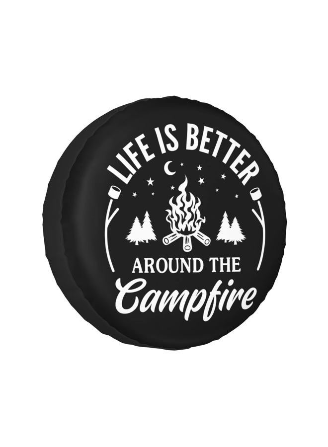 kdkdua Life is Better Around The Campfire Rv Spare Tire Cover for RV Trailer Camper Wheel Protectors Weatherproof Universal for Trailer Rv SUV Truck Travel Trailers (14 inch) - Image 1