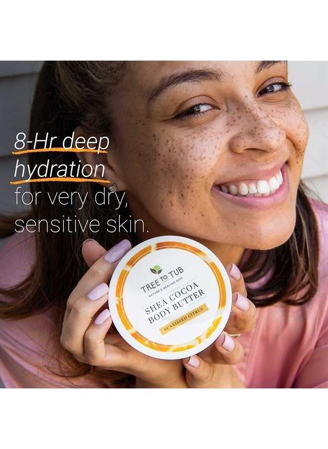 Tree to Tub - Citrus Shea Body Butter - Moisturizing Cream for Dry & Sensitive Skin, Vitamin C & Organic Cocoa, 6.7oz - Image 1
