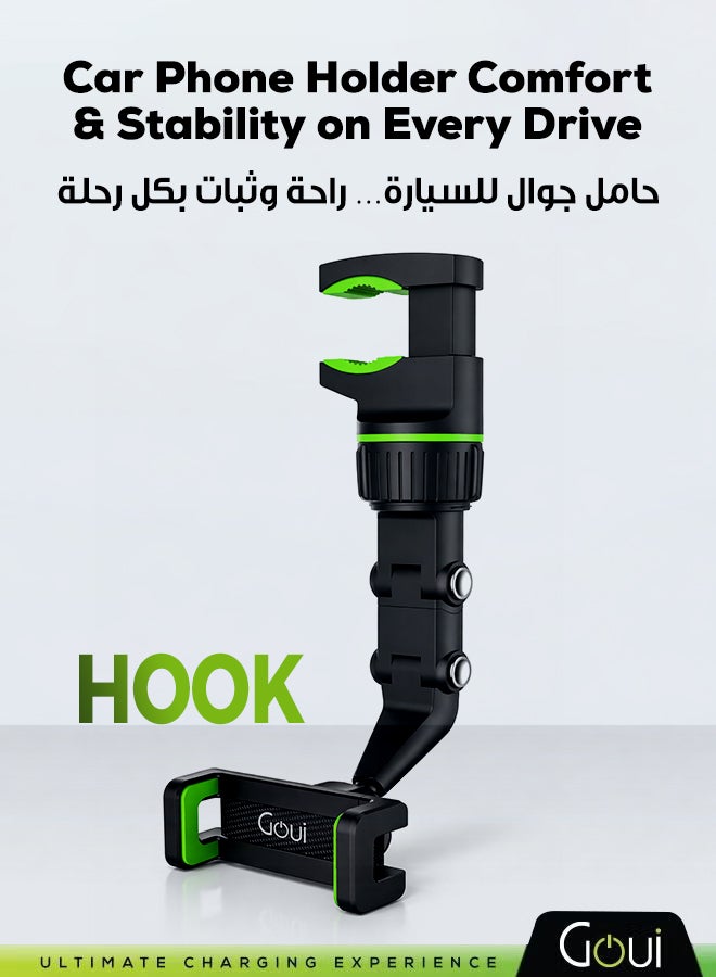 جوي حامل جوال للسيارة عالمي – حامل سيارة قابل للدوران 360° بتصميم أنيق وسهل التركيب، يوفر ثباتاً و رؤية مرنة، تركيب سهل، مناسب للهواتف من 4.0 إلى 6.9 بوصة، متوافق مع أجهزة آيفون وأندرويد أسود - Image 1