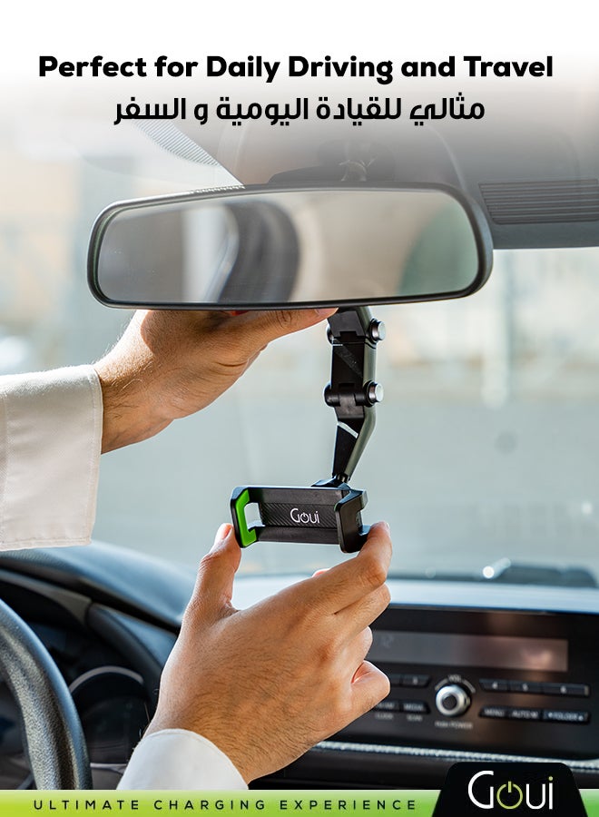 جوي حامل جوال للسيارة عالمي – حامل سيارة قابل للدوران 360° بتصميم أنيق وسهل التركيب، يوفر ثباتاً و رؤية مرنة، تركيب سهل، مناسب للهواتف من 4.0 إلى 6.9 بوصة، متوافق مع أجهزة آيفون وأندرويد أسود - Image 3