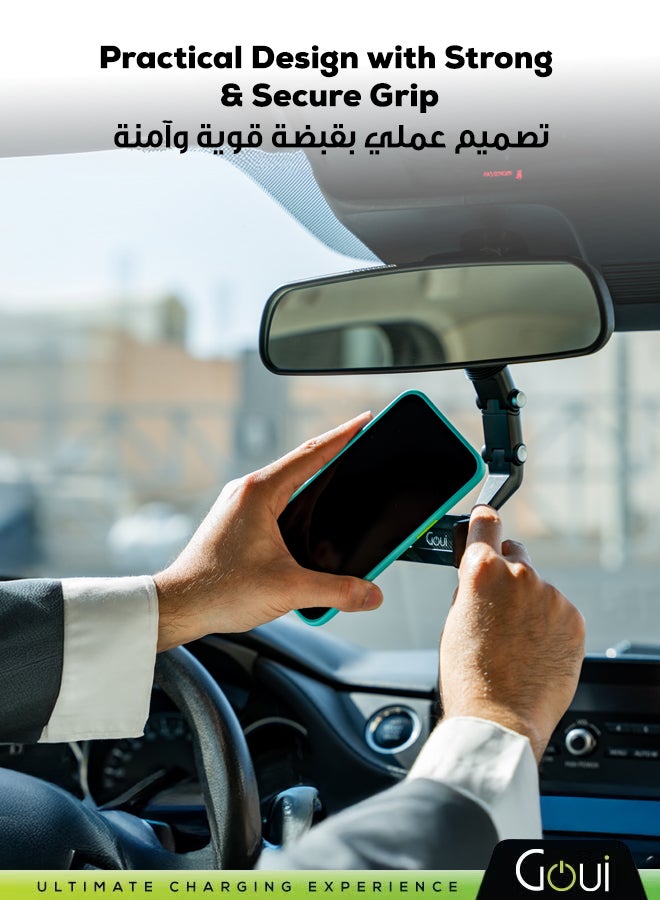 جوي حامل جوال للسيارة عالمي – حامل سيارة قابل للدوران 360° بتصميم أنيق وسهل التركيب، يوفر ثباتاً و رؤية مرنة، تركيب سهل، مناسب للهواتف من 4.0 إلى 6.9 بوصة، متوافق مع أجهزة آيفون وأندرويد أسود - Image 2