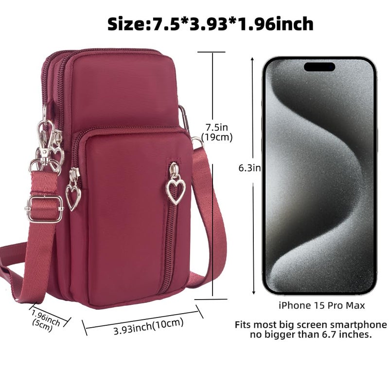 JANKS Crossbody Wallet Phone Bag for Women, Nylon Small Crossbody Shoulder Bag Arm Bag, Cell Phone Purse, Mini Wallet with Adjustable Strap - Image 4