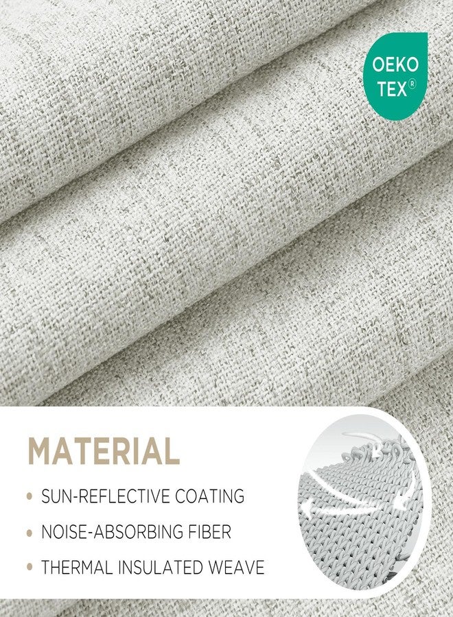 Joydeco 100% Blackout Curtains 90 inches Long Natural Linen Drapes 1 Panels Set Burg for Bedroom Living Room Black Out Darkening Curtain Thermal Insulated Back tab Rod Pocket(70x90inch,Greyish White) - Image 2