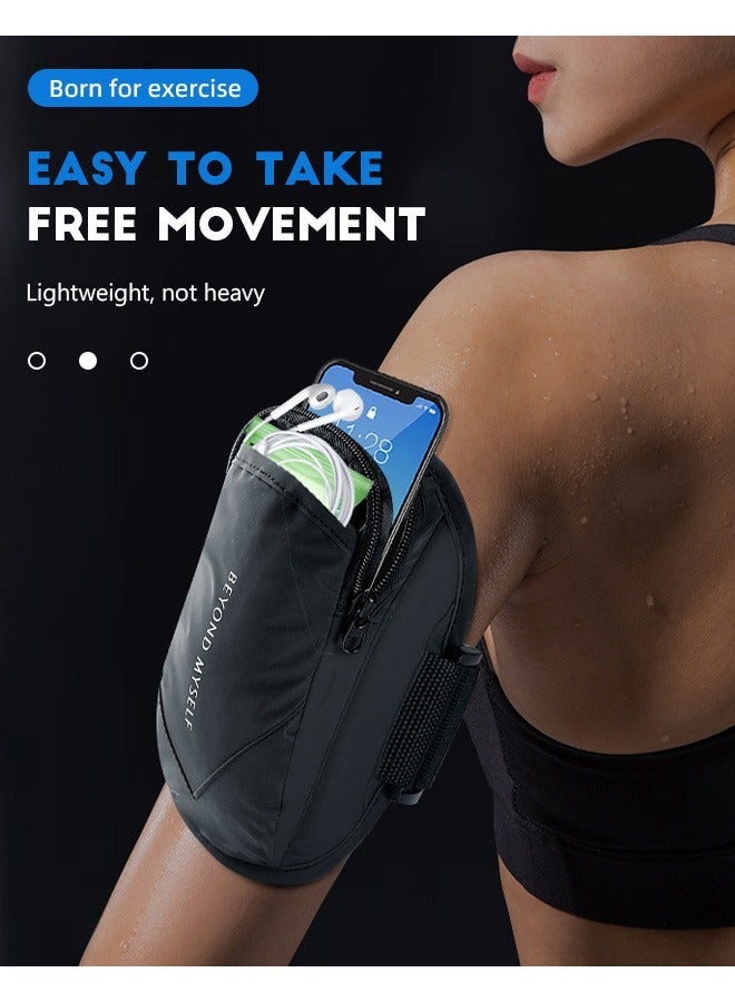 أس تس إل حامل سوار الهاتف الخلوي للهاتف المحمول، سوار ذراع الجري المقاوم للماء معصم، حامل هاتف خلوي عاكس لممارسة التمارين الرياضية، متوافق مع الهواتف الذكية حتى 7 بوصة والأشياء الصغيرة - Image 4