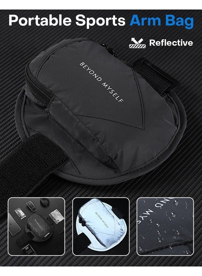أس تس إل حامل سوار الهاتف الخلوي للهاتف المحمول، سوار ذراع الجري المقاوم للماء معصم، حامل هاتف خلوي عاكس لممارسة التمارين الرياضية، متوافق مع الهواتف الذكية حتى 7 بوصة والأشياء الصغيرة - Image 3