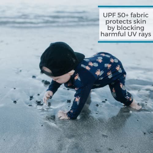 SwimZip Boys' Long-Sleeve UPF 50+ Swimsuit for Baby, Toddler, & Little Boys Pineapples - Image 3