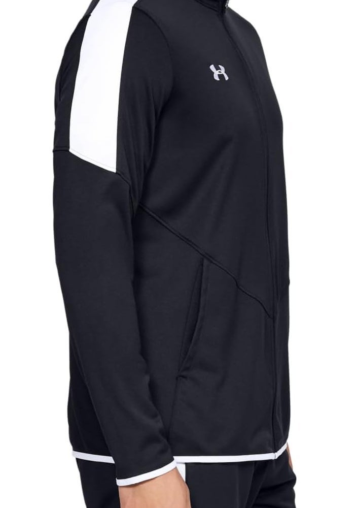 UNDER ARMOUR جاكيت تحت درع للرجال من نسيج ريفال - أسود/أبيض - Image 5