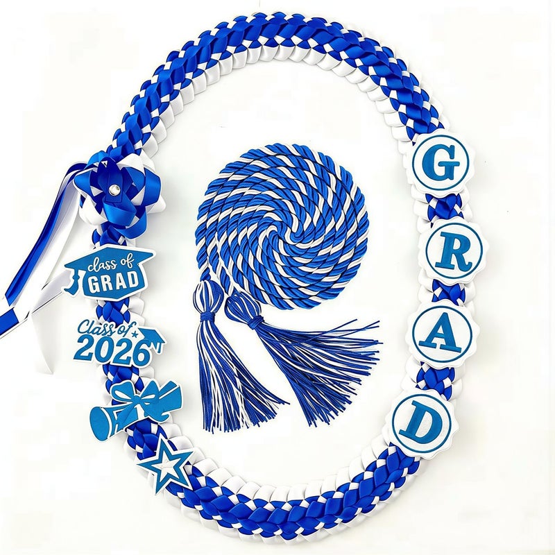 Upgraded Graduation Braided Ribbon Lei 2026 Tangle Resistant No Peel Off Patches - Image 1