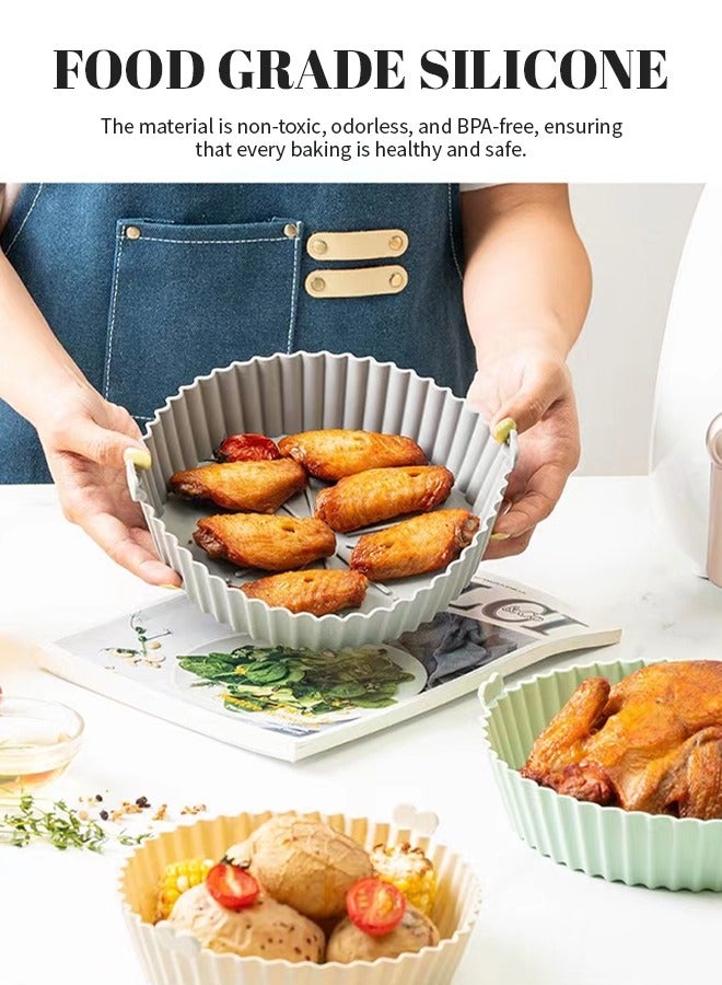 2 Pcs Airfryer Liners, Reusable Air Fryer Silicone Liners High temperature resistant and non-stick easy to clean  - Image 5