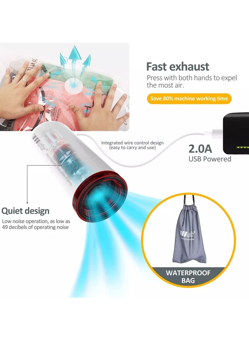 VMstr Travel Vacuum Storage Bag with USB Electric Pump, white - Image 3