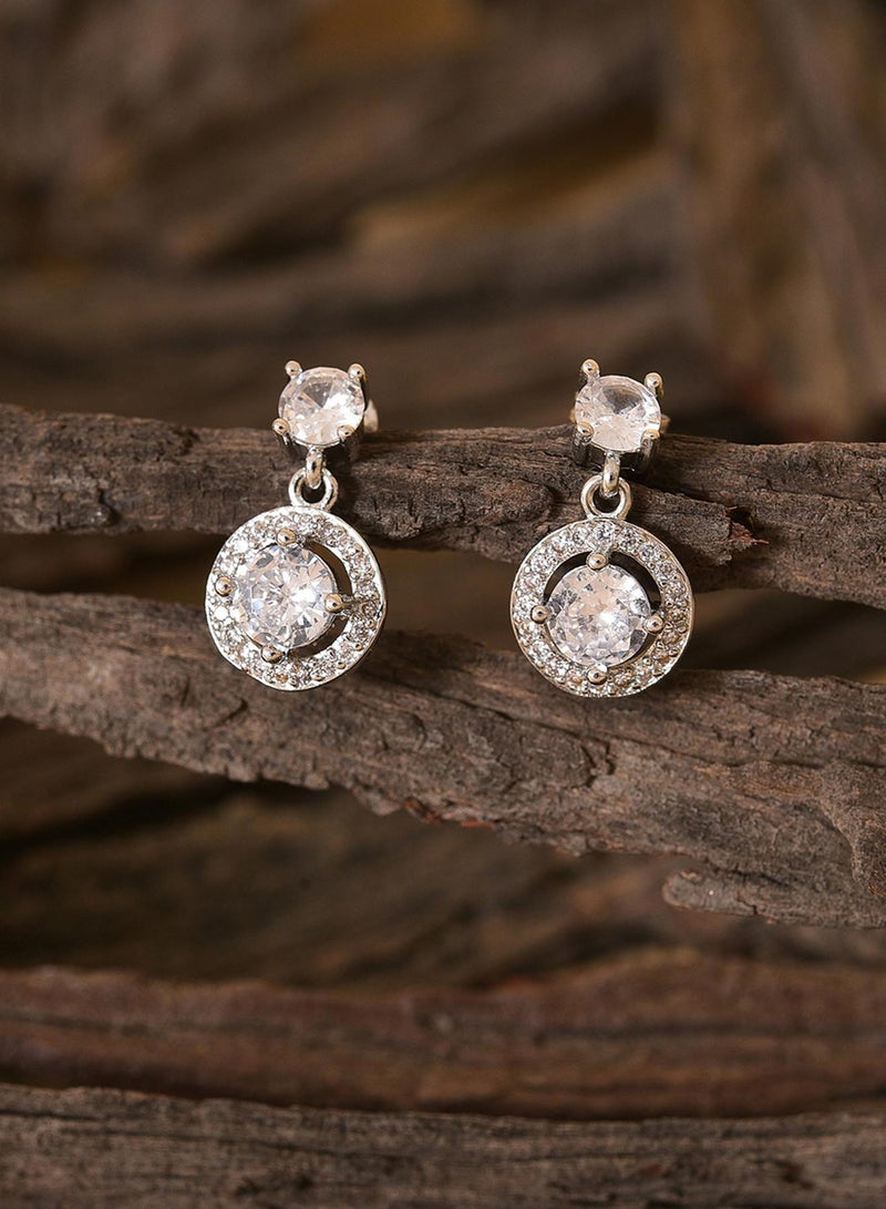 SOHI White Contemporary Artificial Stud Earring Jewellery - Image 2