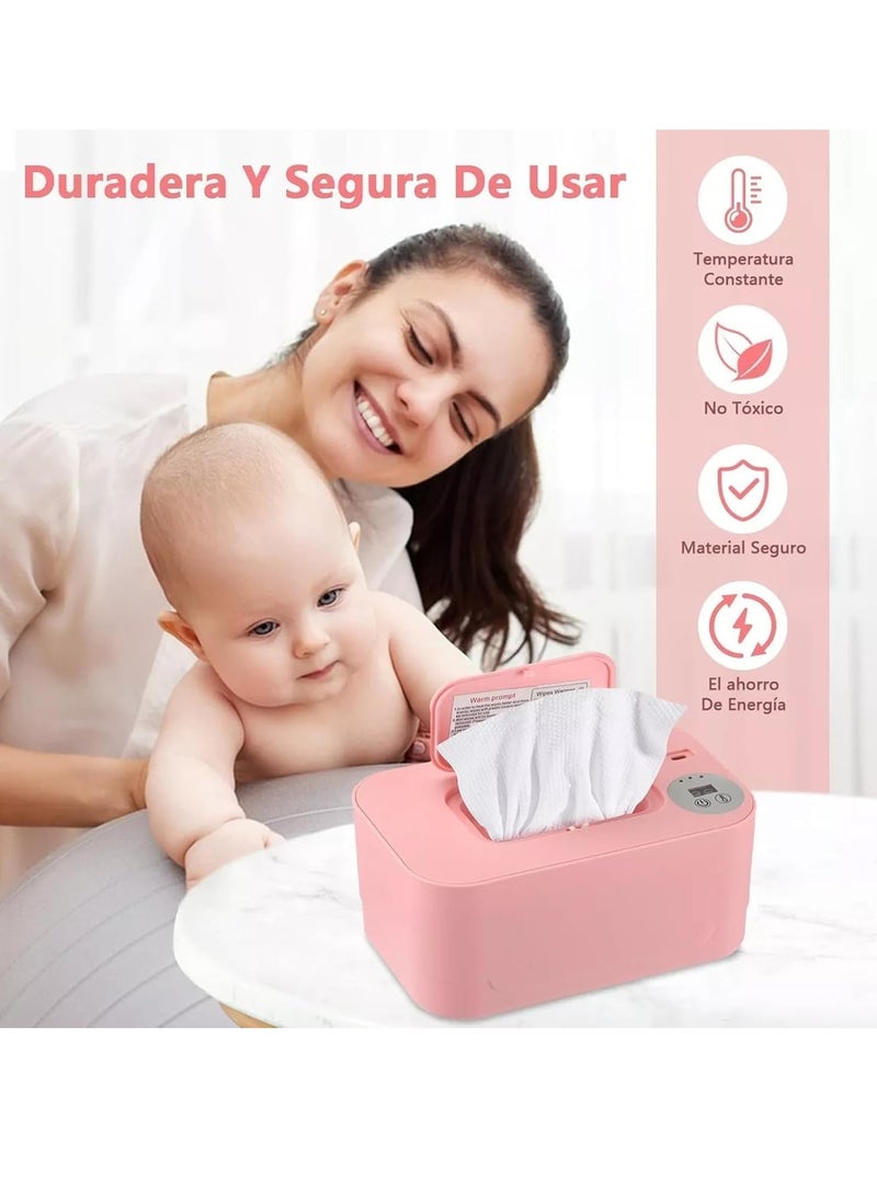 Gonice Wipes Warmer, Wipes Warmer with Temperature Adjustment, Digital Display, Uniform Heating, Mute, Large Capacity, USB Baby Wet Wipes Warmer with Light  - Image 5