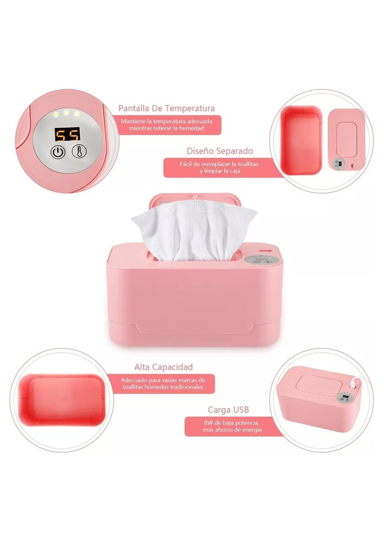 Gonice - Wipes Warmer, Wipes Warmer with Temperature Adjustment, Digital Display, Uniform Heating, Mute, Large Capacity, USB Baby Wet Wipes Warmer with Light - Image 1