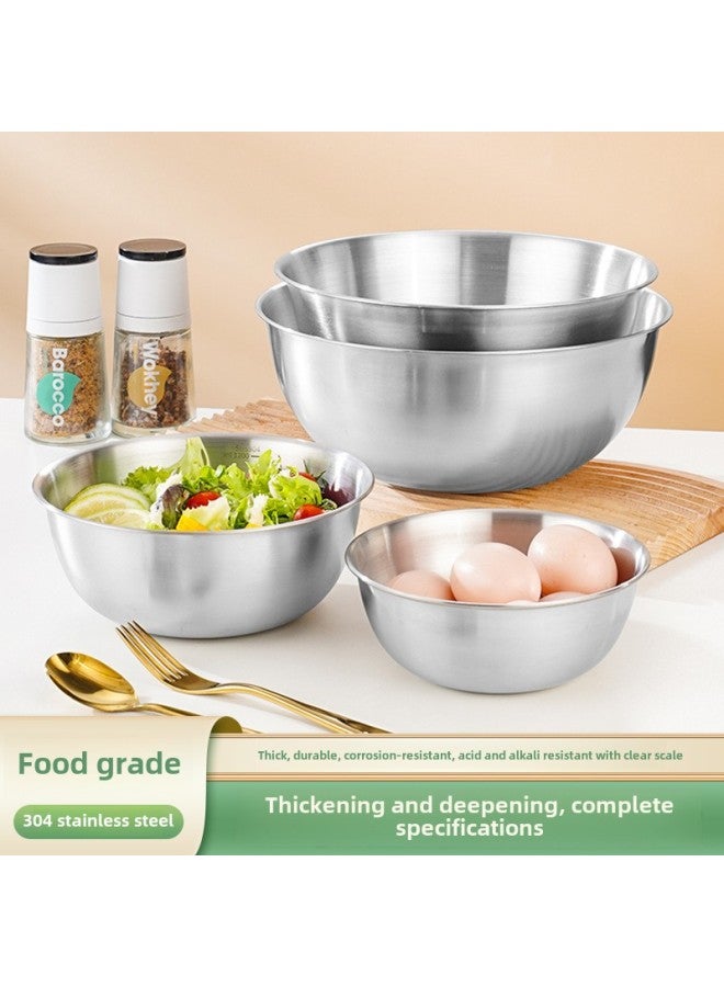 304 Stainless Steel Japanese-style Cooking Basin Drainer Basin Household Vegetable Washing Basket Printing Scale Baking Washing Rice Beating Egg And Basin-Specifications:304 Basin Spray Paint—bright Yellow-Color:22cm  - Image 3