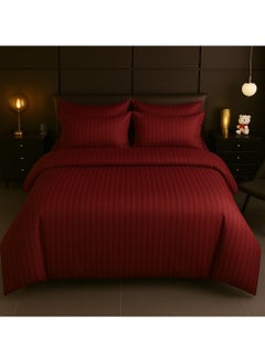 MAXQON 6-Piece Duvet Cover Set – Includes 1 Duvet Cover, 1 Fitted Sheet & 4 Pillowcases – King/Queen/Single Sizes, Color Maroon  - Image 1