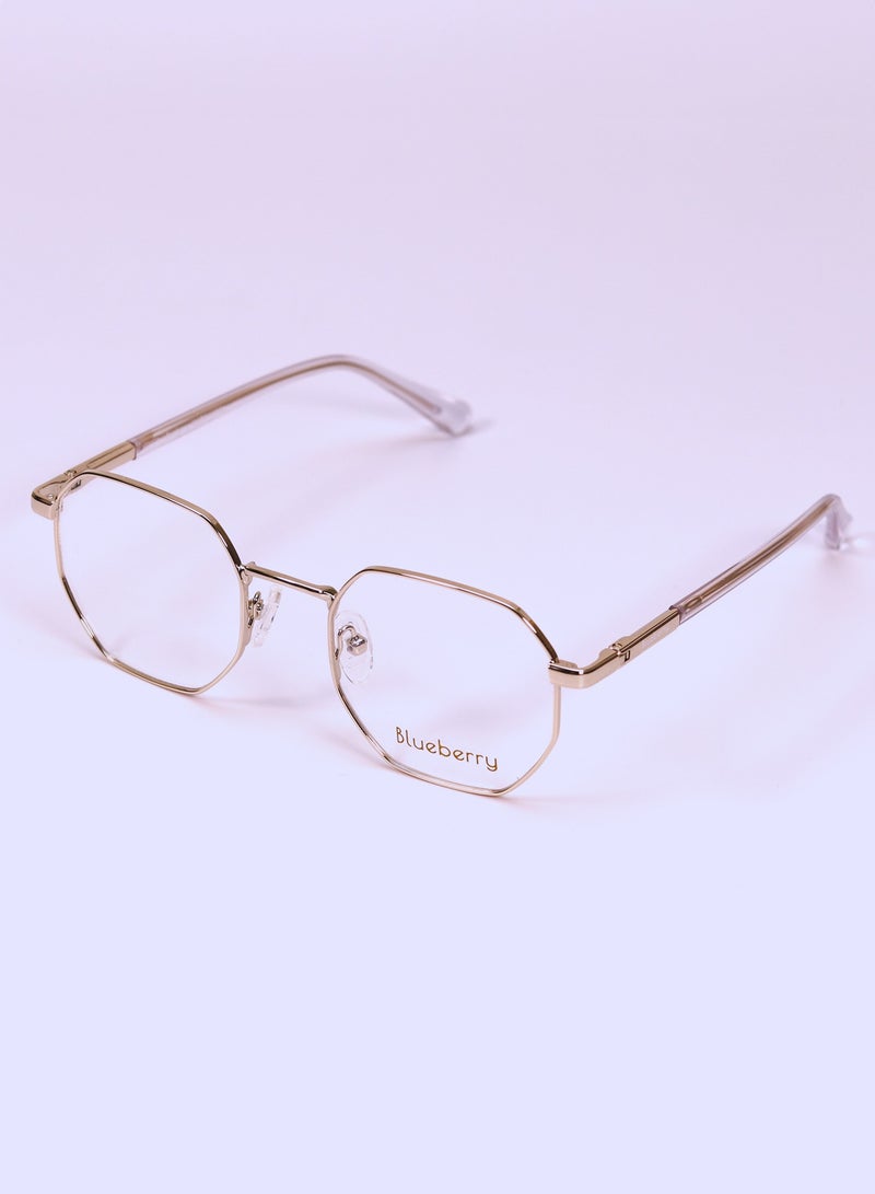 Blueberry frame Metal eyeglass distinctive hexagonal shape and flexible glasses implants 180 degrees - Image 3