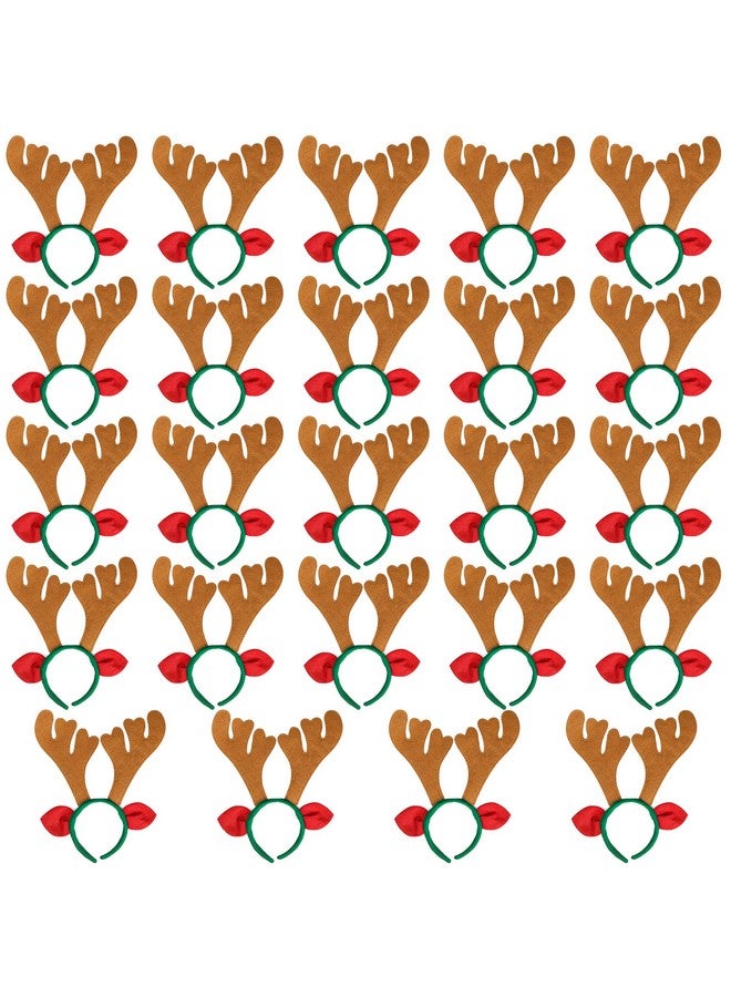 ماكس فن عصابة رأس ماكس فن 24 قطعة من قرون الرنة لعيد الميلاد، عصابات شعر لعيد الميلاد للأطفال، هدايا حفلات أعياد الميلاد - Image 1