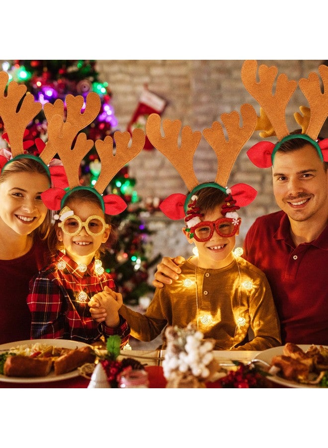 ماكس فن عصابة رأس ماكس فن 24 قطعة من قرون الرنة لعيد الميلاد، عصابات شعر لعيد الميلاد للأطفال، هدايا حفلات أعياد الميلاد - Image 5
