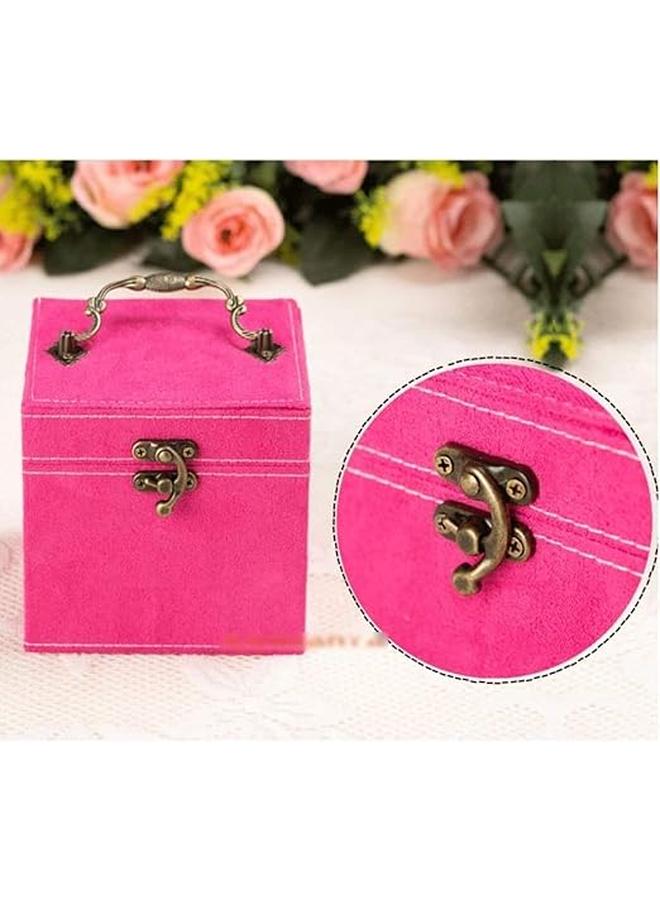 Jewelry Boxes With Retro Handle Travel Portable Jewelry Organizer Holder Jewelry Organizer Box Desktop Storage (Color : Jewelry Box B)  - Image 4