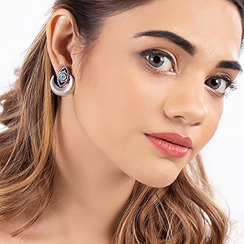 Voylla Evil Eyes Crescent Earrings for Women and Girls - Image 5