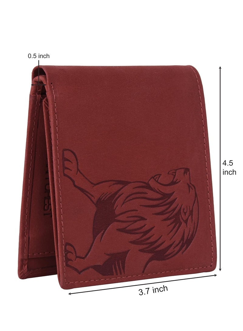 URBAN FOREST Leo Vintage Red Leather Wallet for Men - Image 2