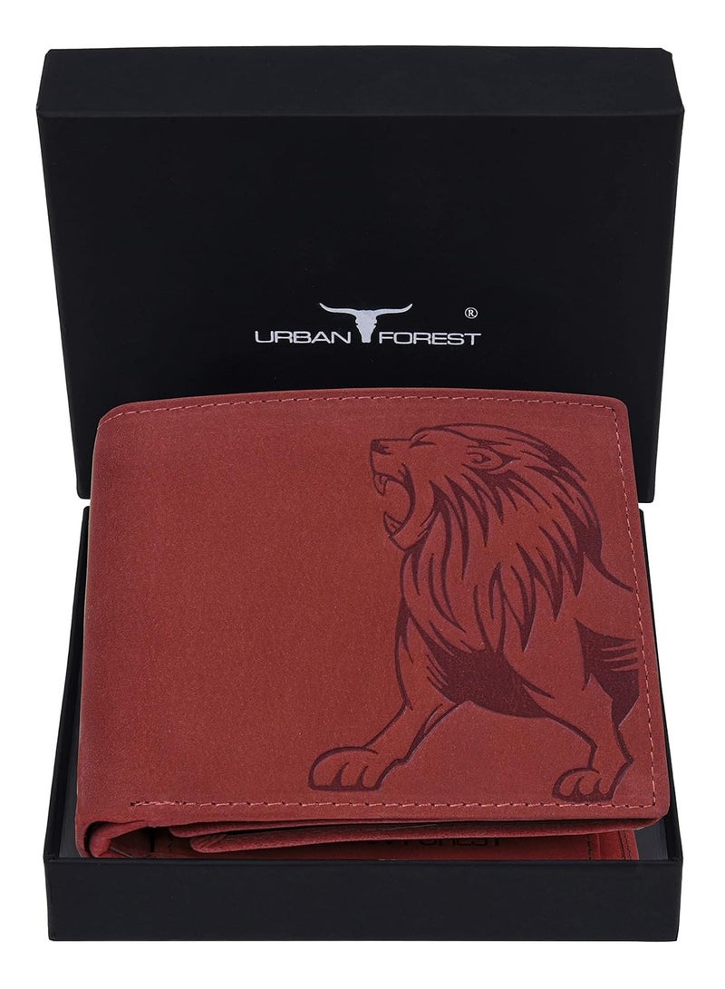 URBAN FOREST Leo Vintage Red Leather Wallet for Men - Image 3