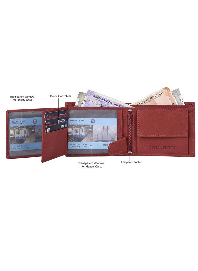 URBAN FOREST Leo Vintage Red Leather Wallet for Men - Image 5