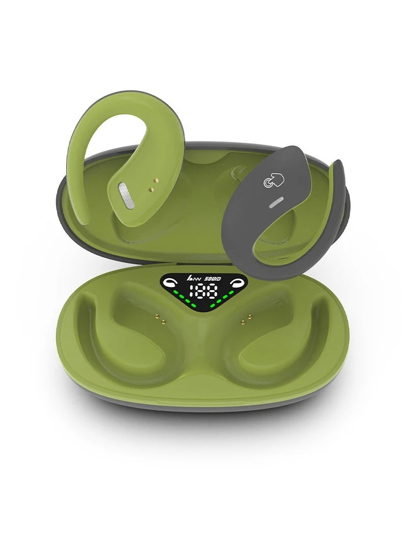ارواق سماعات أذن لاسلكية مفتوحة، سماعات بلوتوث لاسلكية TWS مقاومة للماء IPX5، سماعة بلوتوث رياضية خفيفة الوزن، سماعات أذن صوت عالية الجودة مع ميكروفون، (أخضر، عبوة من قطعتين) - Image 1