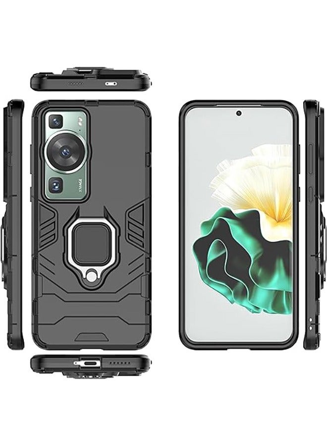 Case for Huawei P60 / Huawei P60 Pro, Hybrid Heavy Duty Protection Defender Kickstand Armor Case Cover, Anti-Fall Drop Protection, Shockproof Case For Huawei P60 / Huawei P60 Pro, Black