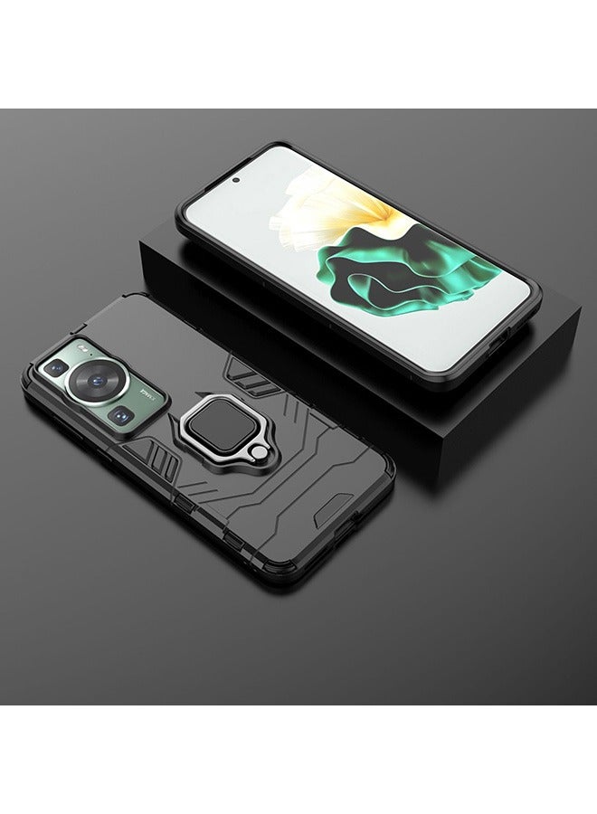 Case for Huawei P60 / Huawei P60 Pro, Hybrid Heavy Duty Protection Defender Kickstand Armor Case Cover, Anti-Fall Drop Protection, Shockproof Case For Huawei P60 / Huawei P60 Pro, Black