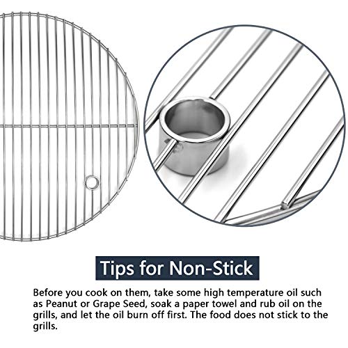 Hongso 19.5" 304 Stainless Steel Round Grates Cooking Grid for Akorn Kamado Ceramic Grill, Pit Boss K24, Louisiana Grills K24, Char-Griller 16620/6719/ E56720/ 6520/16820/ 6020/6620 Charcoal Grill - Image 5