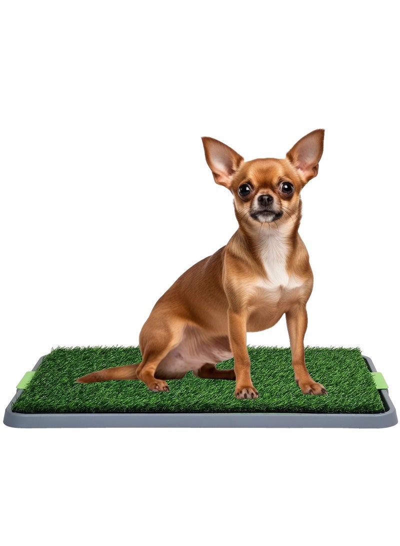 NNC PETS Artificial grass dog potty for Medium to Large dogs, 3-Layer dog potty tray with Lawn carpet, Lawn leakage holes, and Urinary tray, Suitable for Indoor/Outdoor use 68 cm (Grey) - Image 1