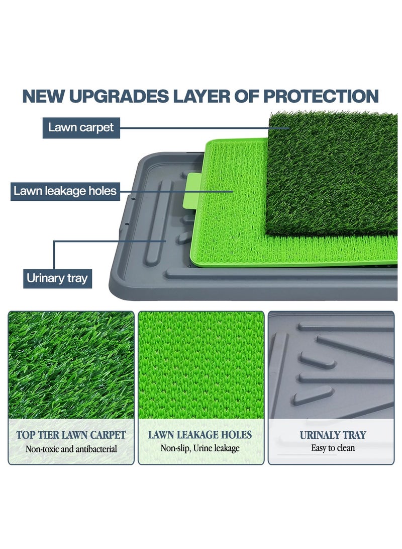 NNC PETS Artificial grass dog potty for Medium to Large dogs, 3-Layer dog potty tray with Lawn carpet, Lawn leakage holes, and Urinary tray, Suitable for Indoor/Outdoor use 68 cm (Grey) - Image 3
