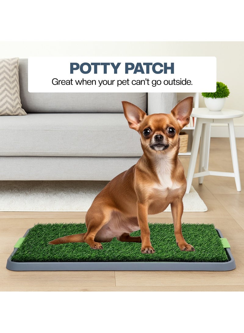 NNC PETS Artificial grass dog potty for Medium to Large dogs, 3-Layer dog potty tray with Lawn carpet, Lawn leakage holes, and Urinary tray, Suitable for Indoor/Outdoor use 68 cm (Grey) - Image 5