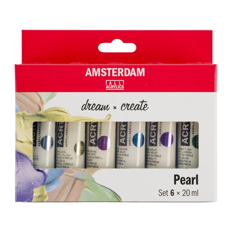 Amsterdam Acrylic Standard Series Paint Set 6x20ml, Pearl - Image 1